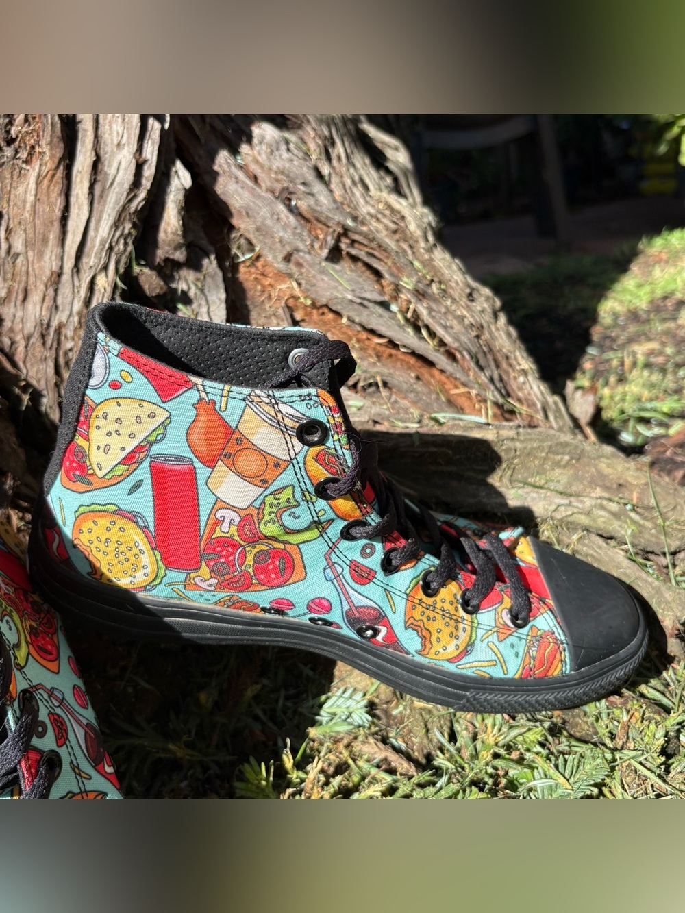 RAAD Food Print High Top Sneakers Novelty Burger Pizza Shoes Size 10